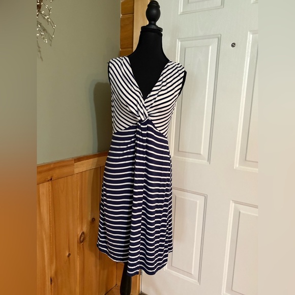 Soma Navy and White Striped Dress - Picture 1 of 6